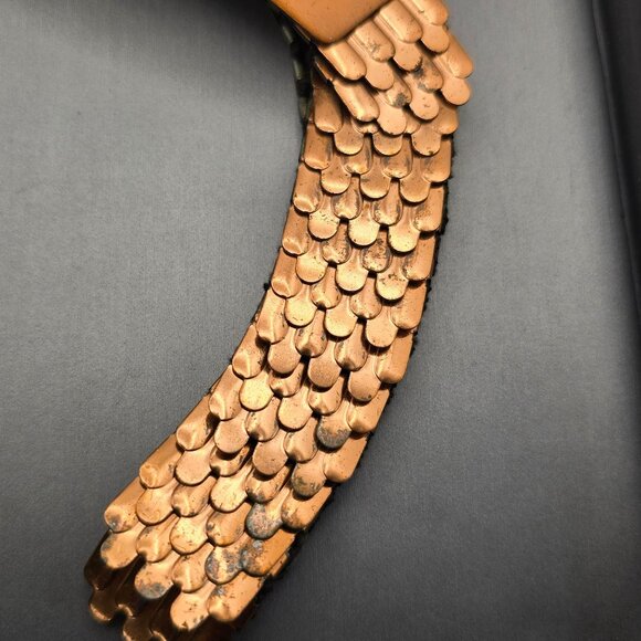 VTG Solid Copper Thunderbird Buckle w/ Stretch Belt 31" Native American Style - Picture 3 of 13